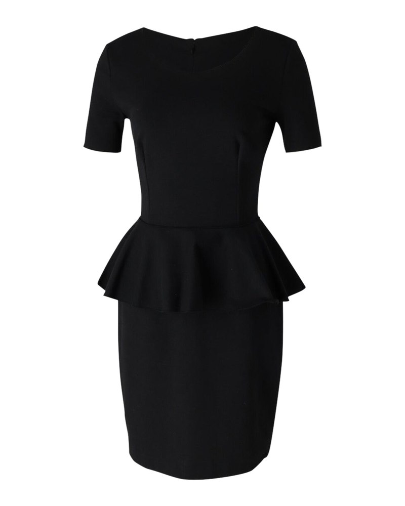 Stella McCartney Peplum Dress in Black Cotton