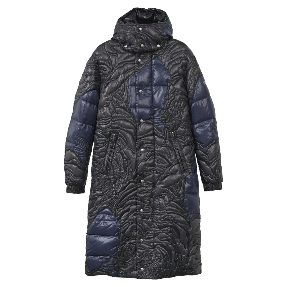Valentino x Moncler Embroidered Tiger Re-Edition Quilted Down Coat in Blue Nylon 7748709285948