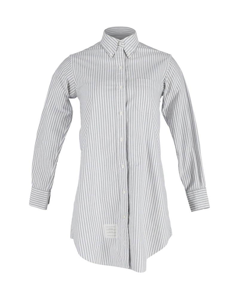 Thom Browne Striped Mini Dress in White Cotton 7748708991036