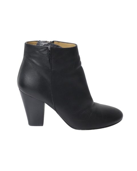 Whistles Chunky Mid-Heel Ankle Boots in Black Leather 7748706304060