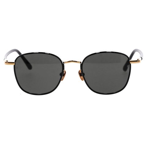 Linda Farrow Trouper Sunglasses in Gold and Black Titanium and Acetate 7748707090492