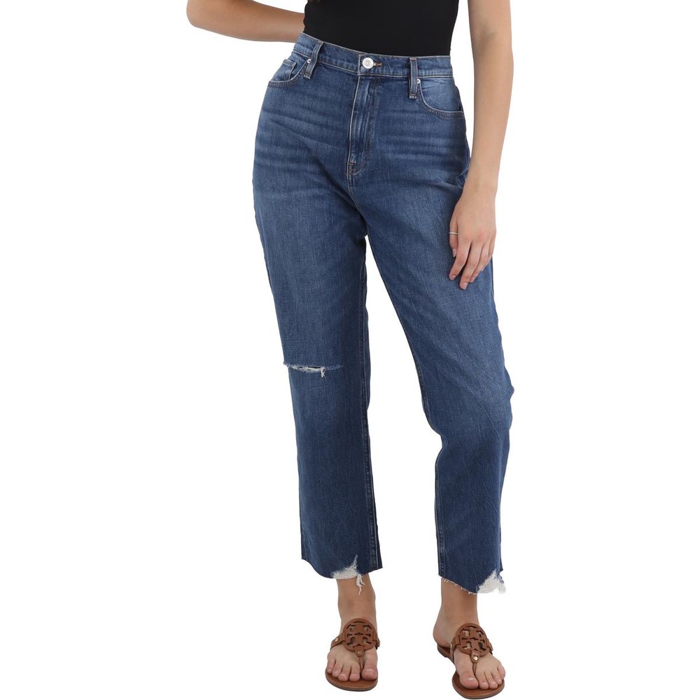 Holly Raw Hem Denim Straight Leg Jeans