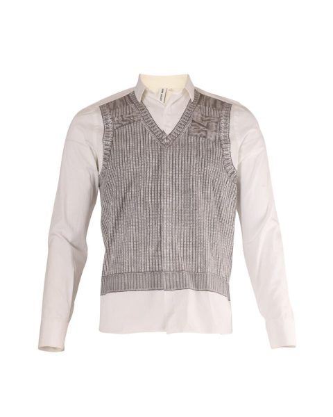 Neil Barret Button Up Shirt in White Cotton 7748711120956