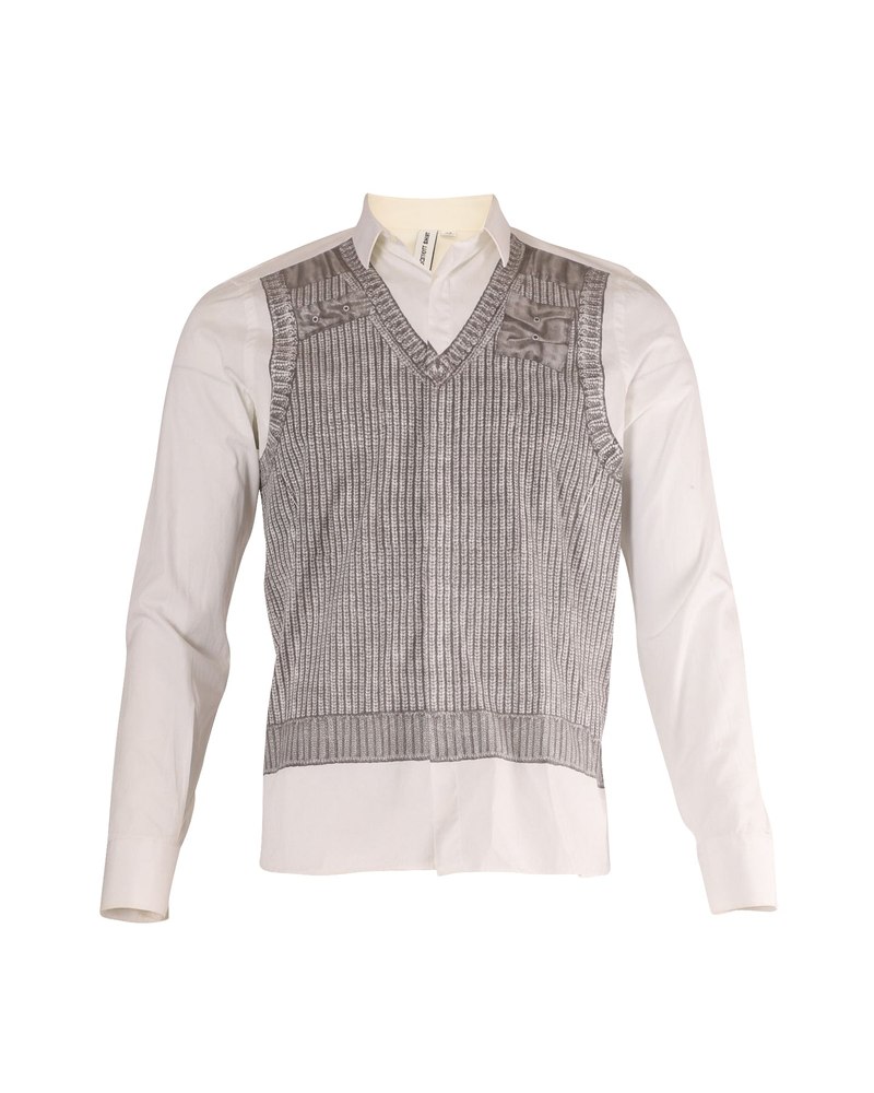 Neil Barret Button Up Shirt in White Cotton 7748711120956