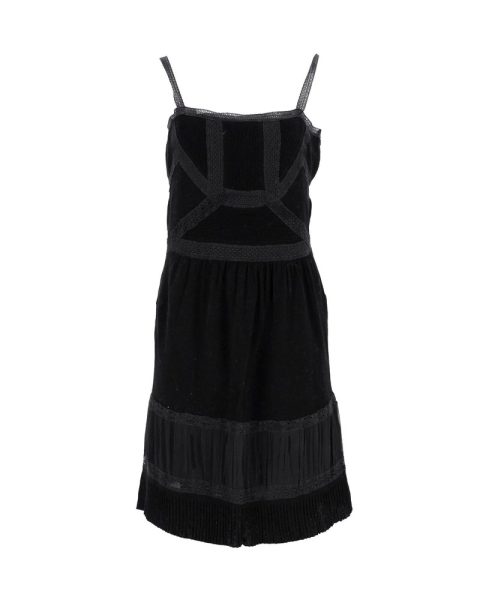 Moschino Lace-Trimmed Sleeveless Dress in Black Cotton 7748715610172