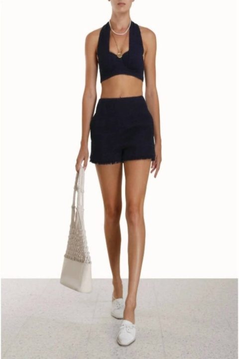 Women’s Tweed Shorts In High Tide