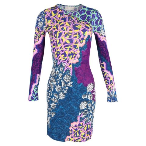 Peter Pilotto Marine Printed Bodycon Dress in Multicolor Viscose 7748715282492