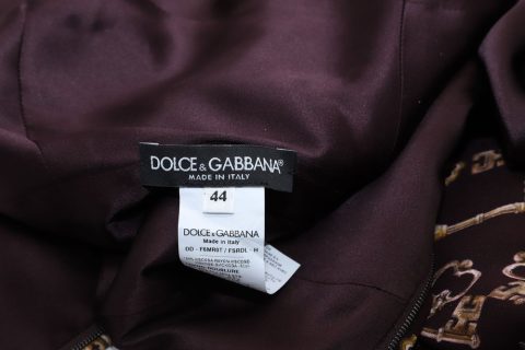 Dolce & Gabbana Key Print Sheath Dress in Brown Viscose 7748719312956
