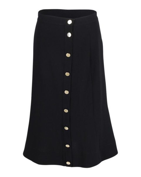 Altuzarra Buttoned Midi Skirt in Black Polyester