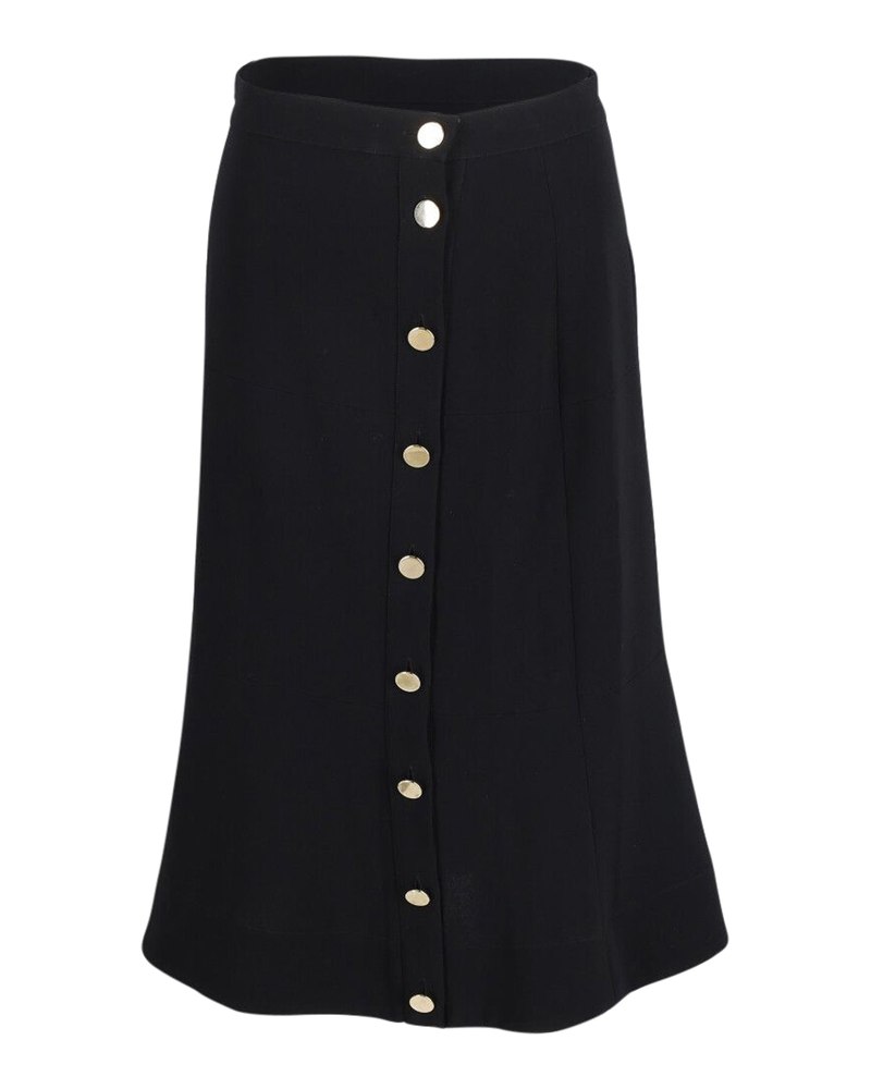 Altuzarra Buttoned Midi Skirt in Black Polyester