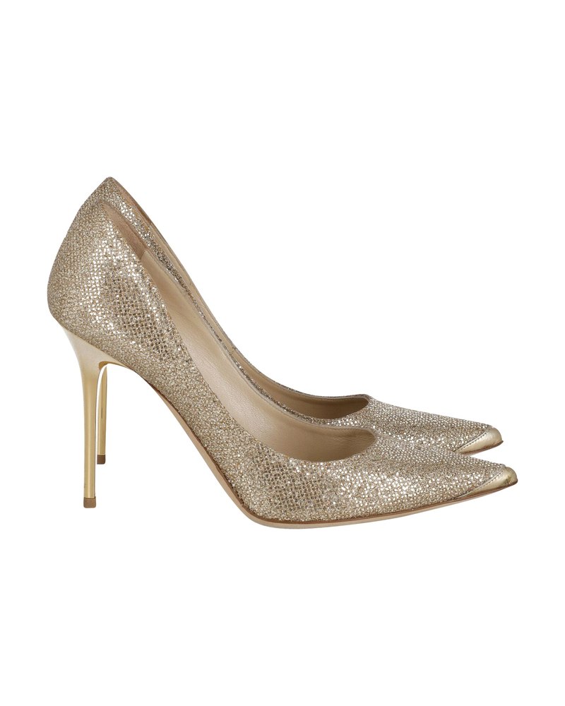 Jimmy Choo Abel Pumps in Gold Lame