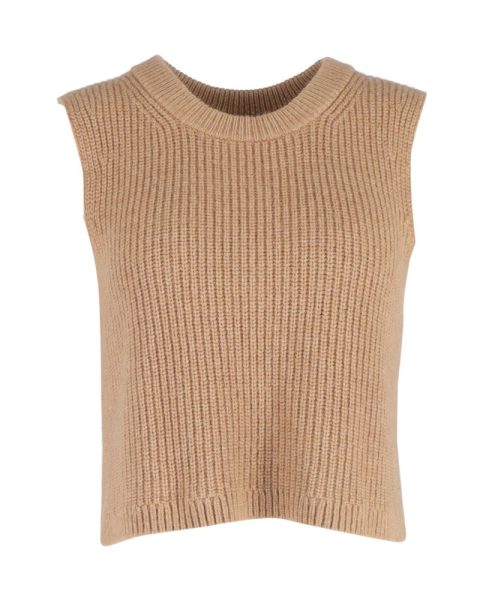 Altuzarra Sleeveless Knit Top in Brown Wool
