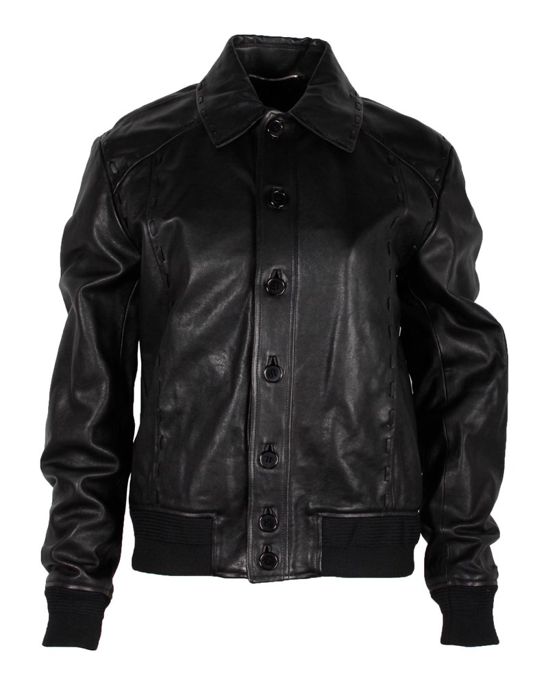 Saint Laurent Moto Jacket in Black Leather 7748721672252