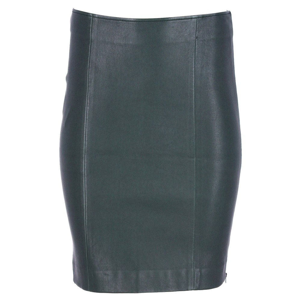 Joseph Pencil Skirt in Green Lambskin Leather 7748721737788