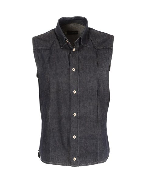 Dsquared2 Buttoned Vest in Navy Blue Cotton 7748721639484
