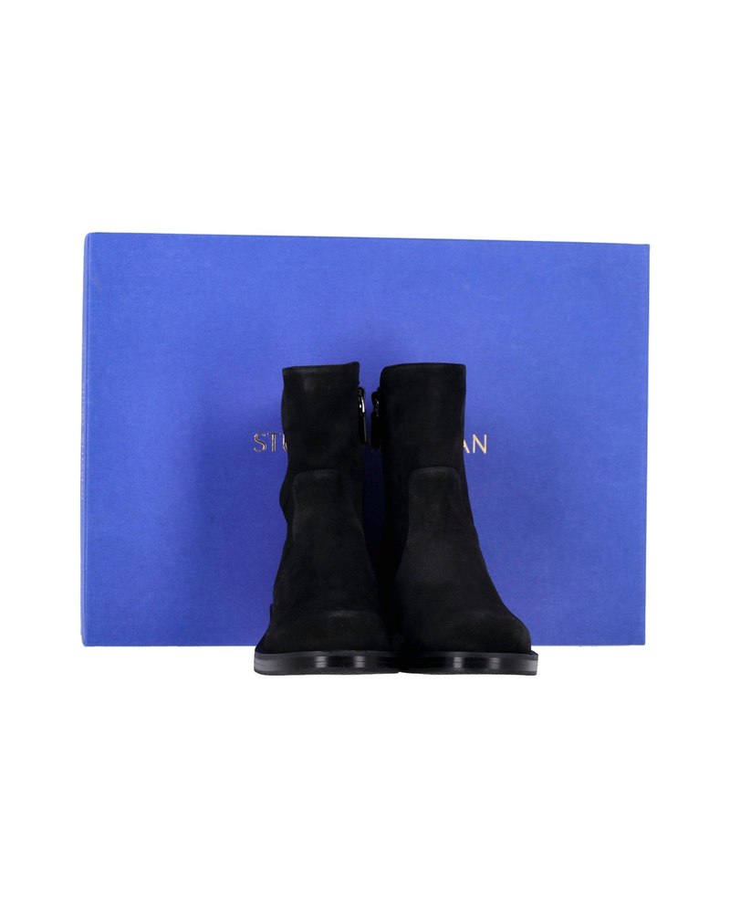 Stuart Wetizman 5050 Bold Zip Ankle Boots in Black Suede 7748719280188