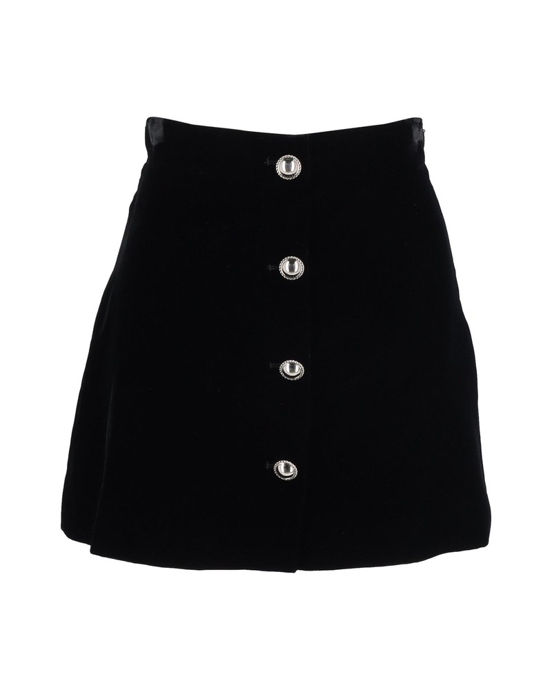 Miu Miu Buttoned Mini Skirt in Black Velvet 7748718297148