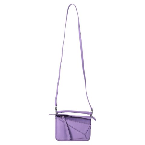 Loewe Puzzle Mini Bag in Purple Calfskin Leather