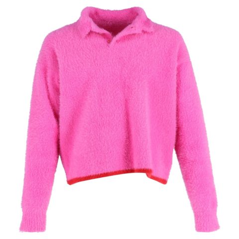 Jacquemus Neve Polo Shirt in Pink Polyamide