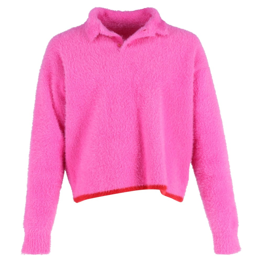 Jacquemus Neve Polo Shirt in Pink Polyamide