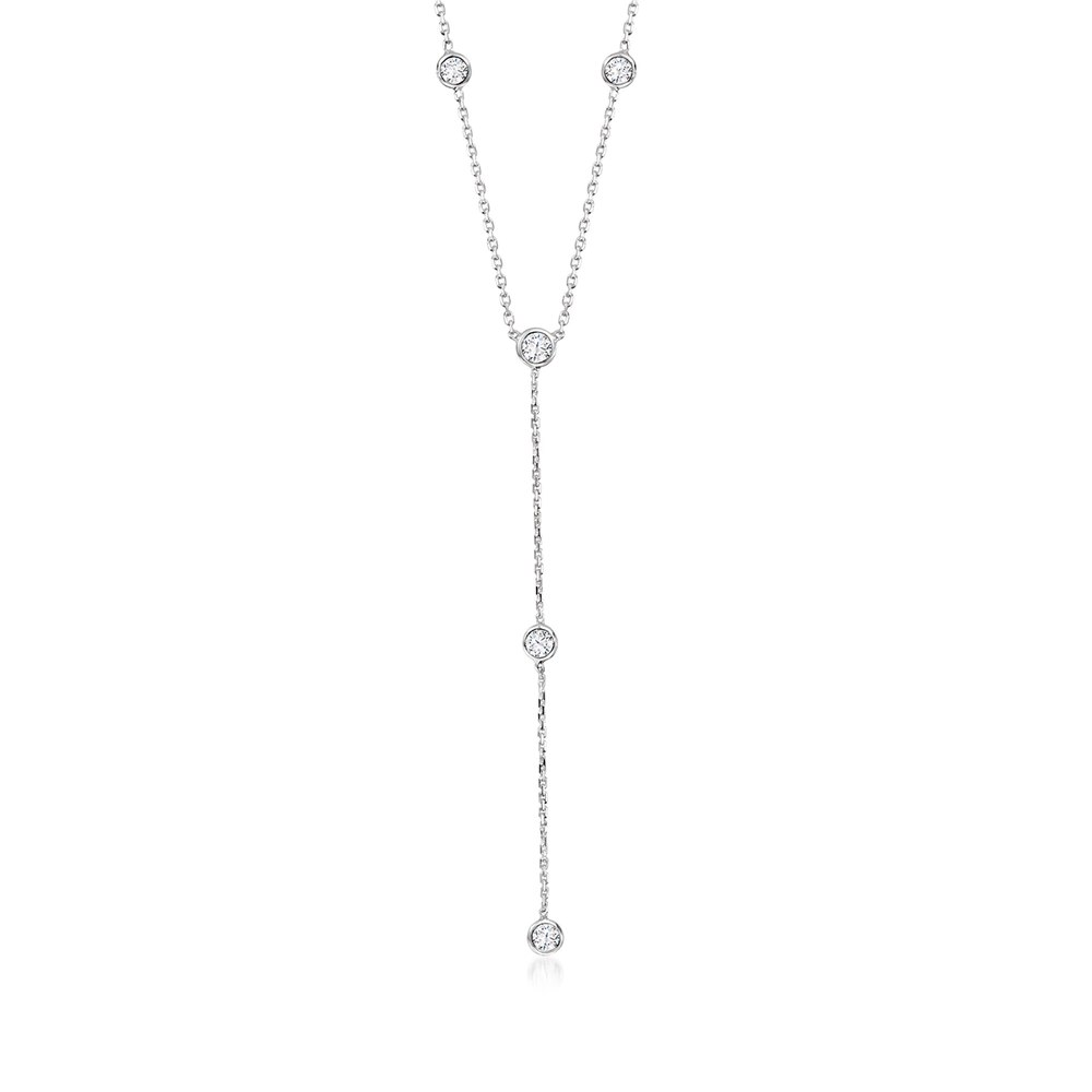 Ross-Simons Diamond Station Y-Necklace in Sterling Silver
