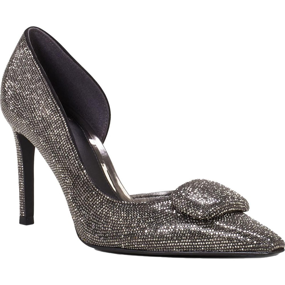 Emelias Embellished Faux Leather D’Orsay Heels