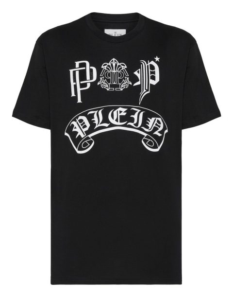 T-shirt Round Neck SS Gothic Plein with Crystals