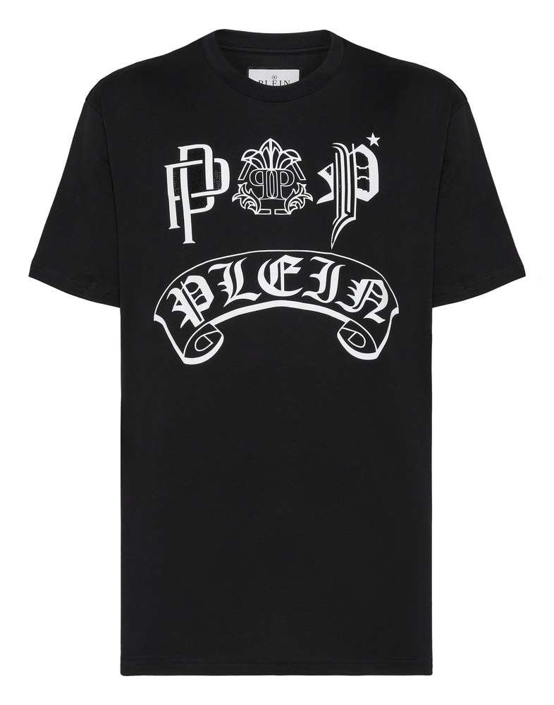T-shirt Round Neck SS Gothic Plein with Crystals
