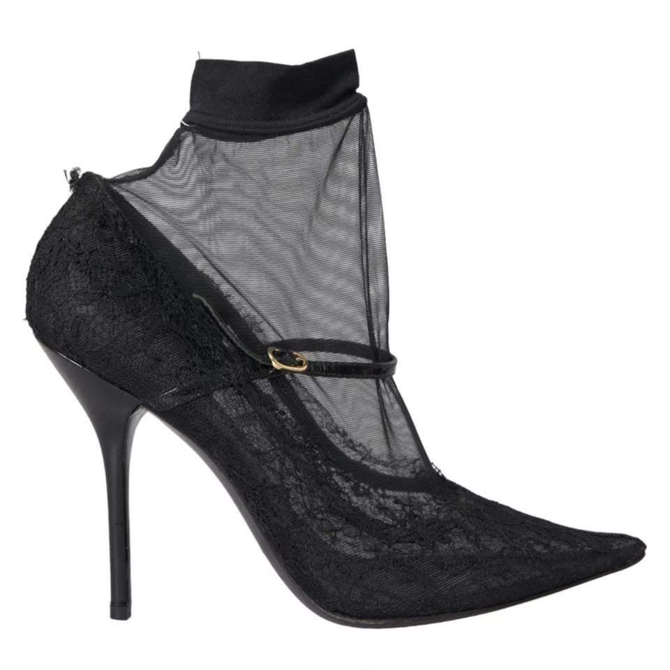 Dolce & Gabbana Tulle Stretch Boots Pumps Women’s Shoes (Pre-Owned)