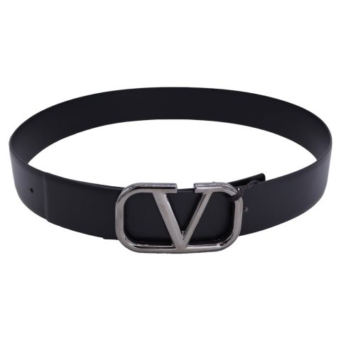 Valentino Garavani VLogo Signature Belt in Black Leather