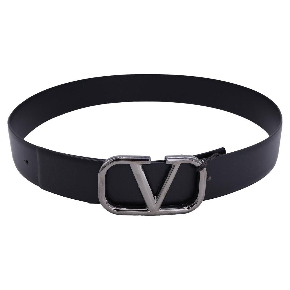 Valentino Garavani VLogo Signature Belt in Black Leather