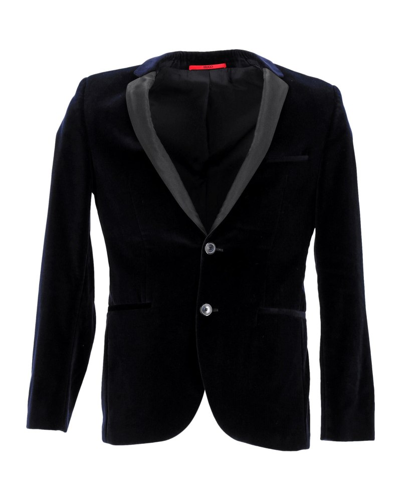Hugo Boss Slim Fit Velvet Jacket in Navy Blue Cotton 7748722950204