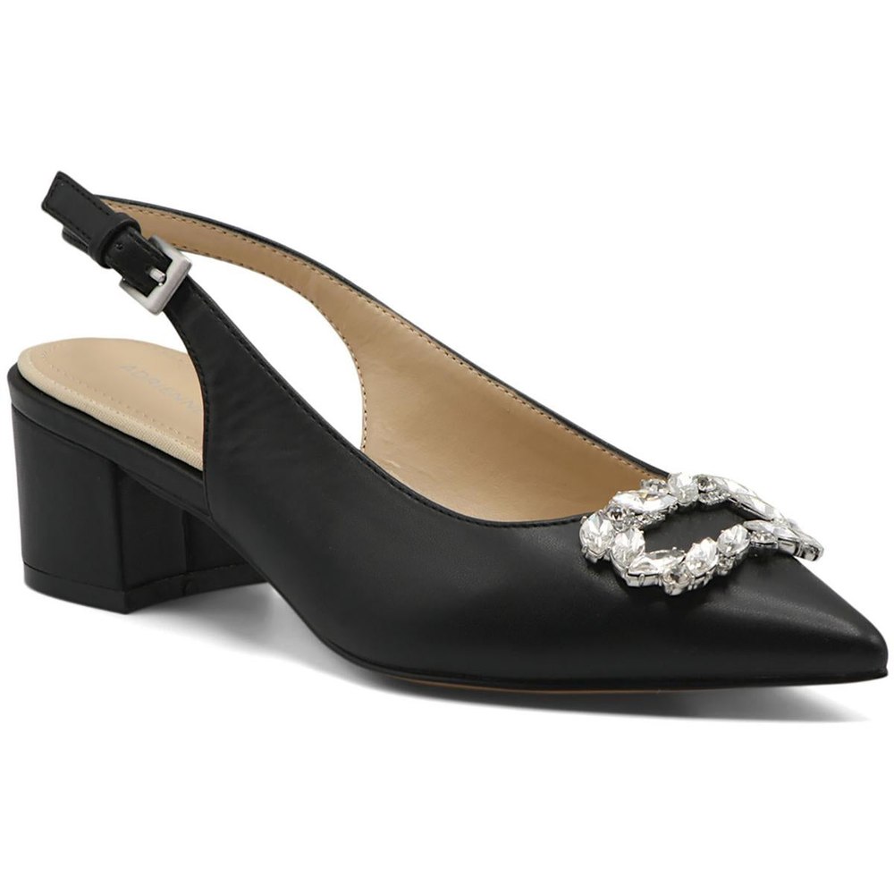GIZZI Faux Leather Block Heel Slingback Heels