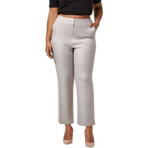 Plus Stretch Crepe Straight Leg Pants