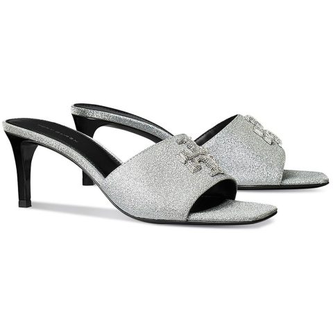 Elanor Pave Mule Sandal 65MM Leather Glitter Mule Sandals