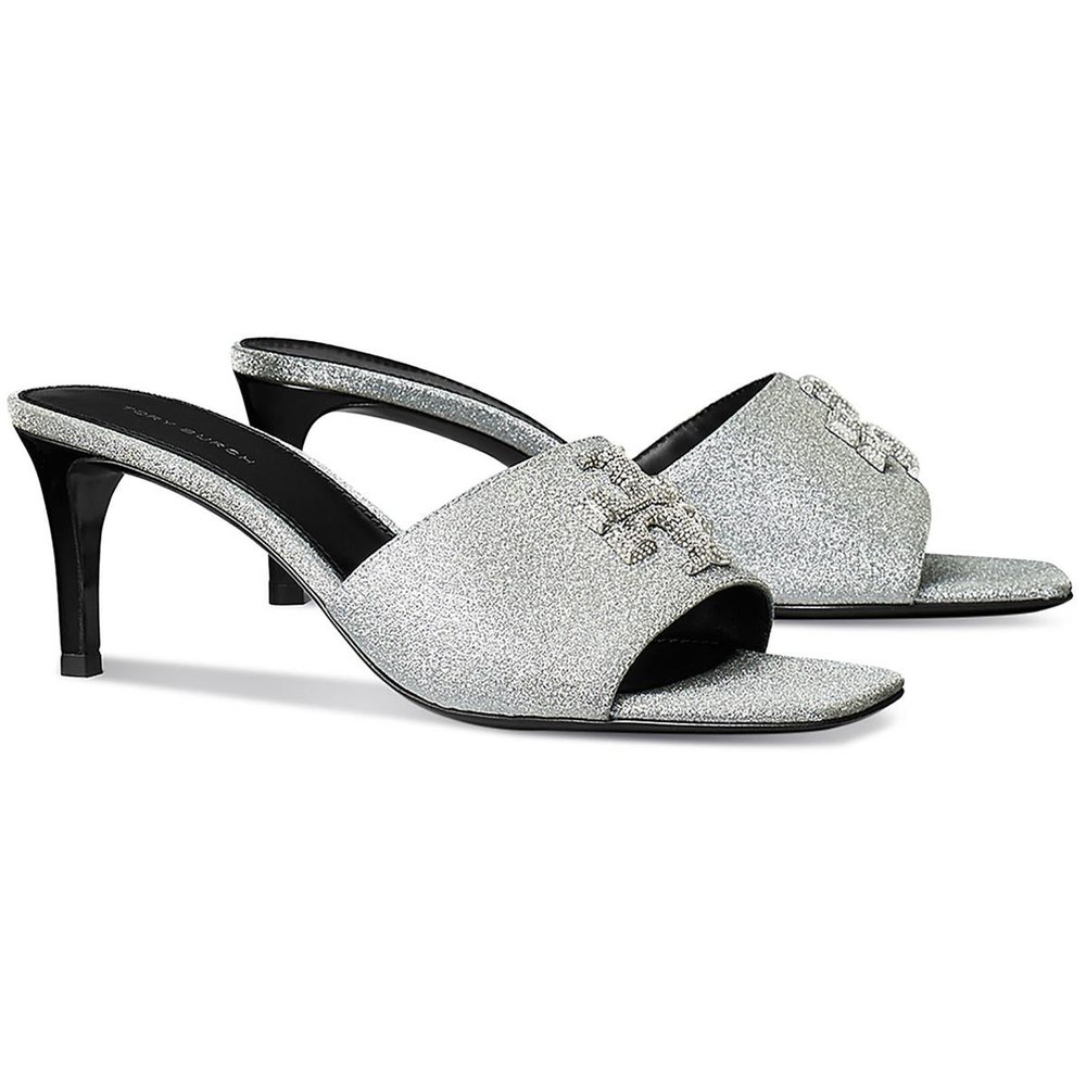Elanor Pave Mule Sandal 65MM Leather Glitter Mule Sandals