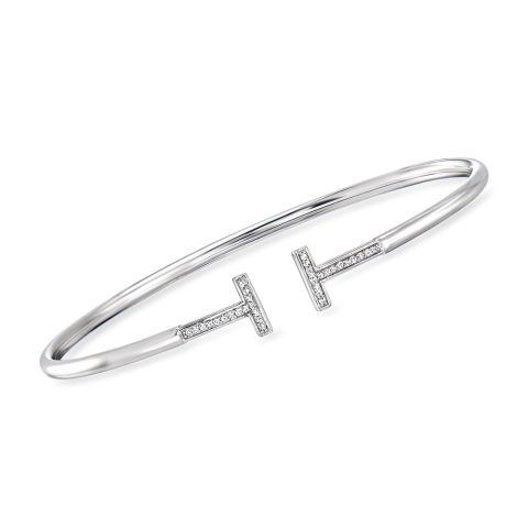 RS Pure by Ross-Simons Diamond Cuff Bracelet in Sterling Silver