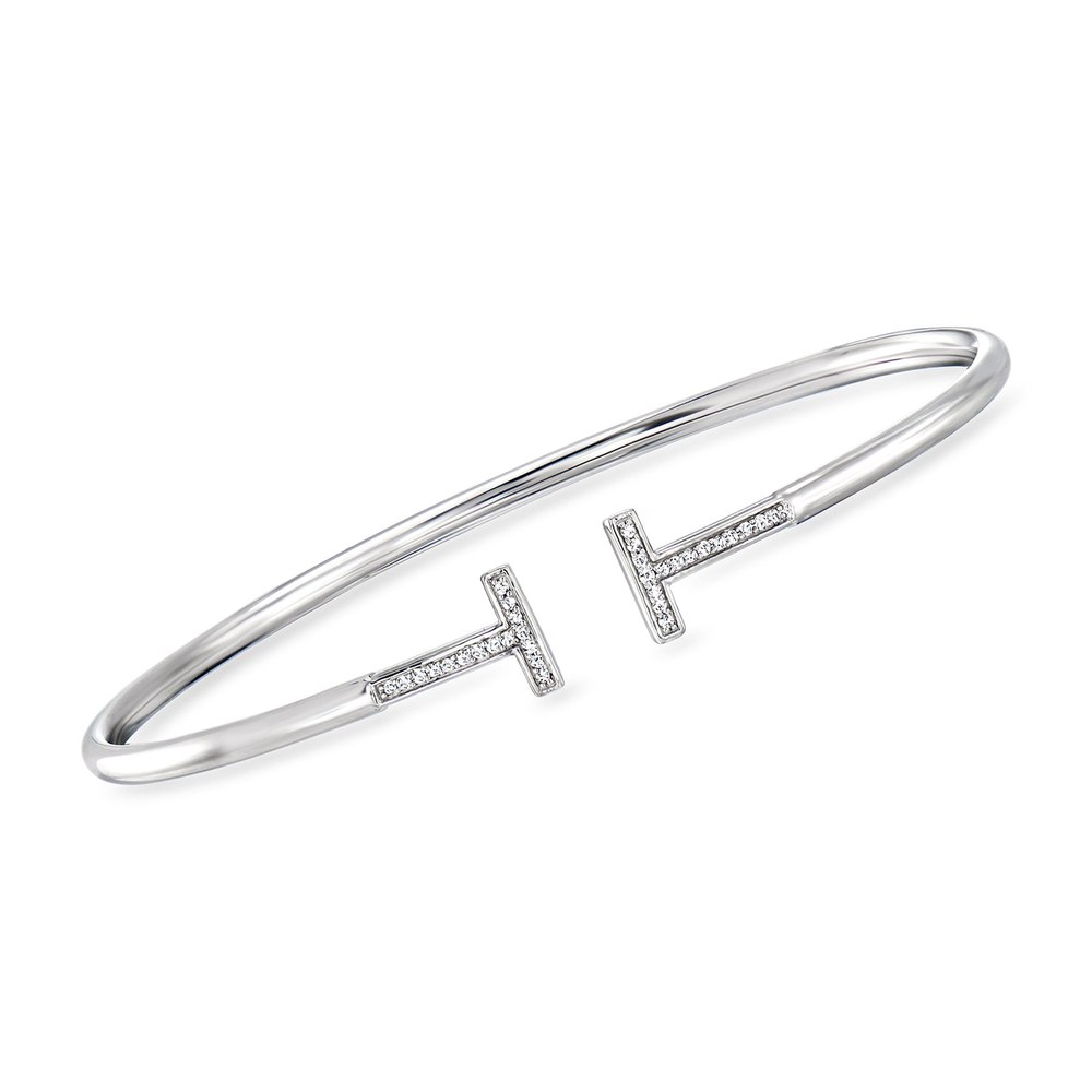 RS Pure by Ross-Simons Diamond Cuff Bracelet in Sterling Silver