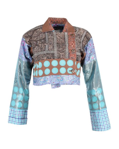 Issey Miyake Boxy Jacket in Multicolor Cotton
