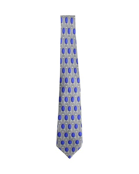 Lanvin Printed Tie in Grey Silk 7748731469884
