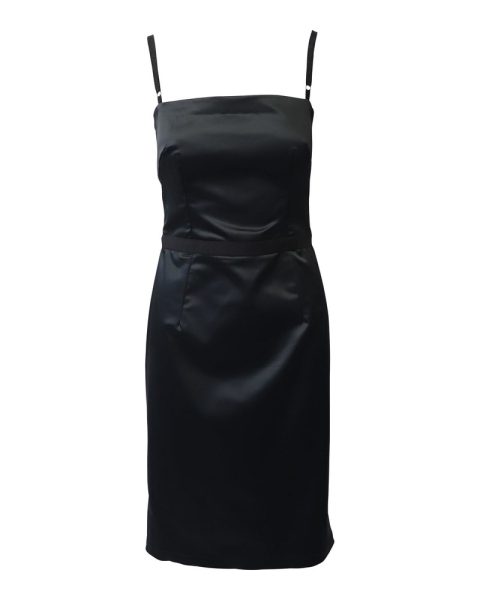 Dolce & Gabbana Spaghetti Strap Midi Dress in Black Polyamide