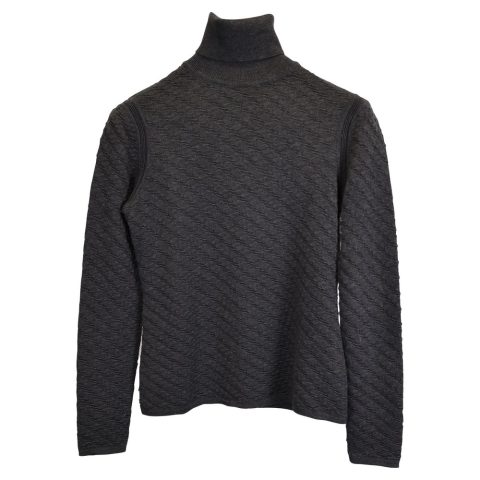 Missoni Textured Turtleneck Sweater in Gray Wool 7748733861948