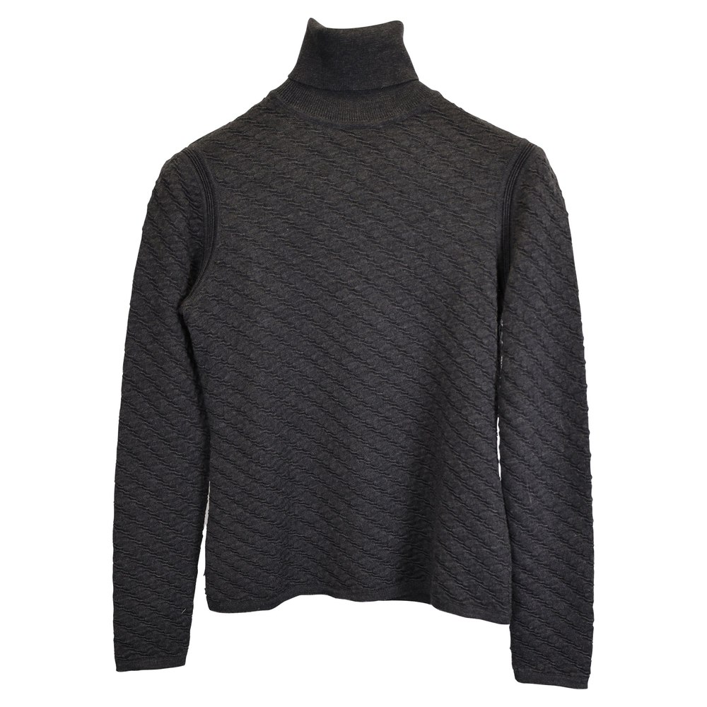 Missoni Textured Turtleneck Sweater in Gray Wool 7748733861948