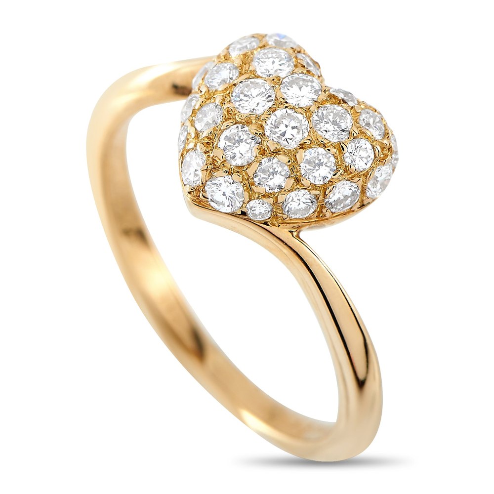 Cartier 18K Yellow Gold 0.45ct Diamond Heart Ring CA01-080724 7748733337660
