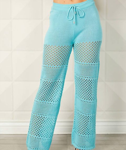 Crochet Pant In Aqua