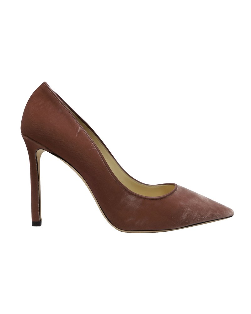 Jimmy Choo Romy 100 Pumps in Pink Velveet 7748734058556