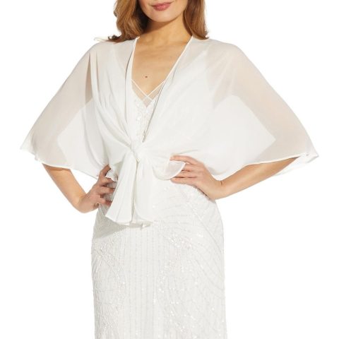 Solid Tie-Front Shawl/Wrap