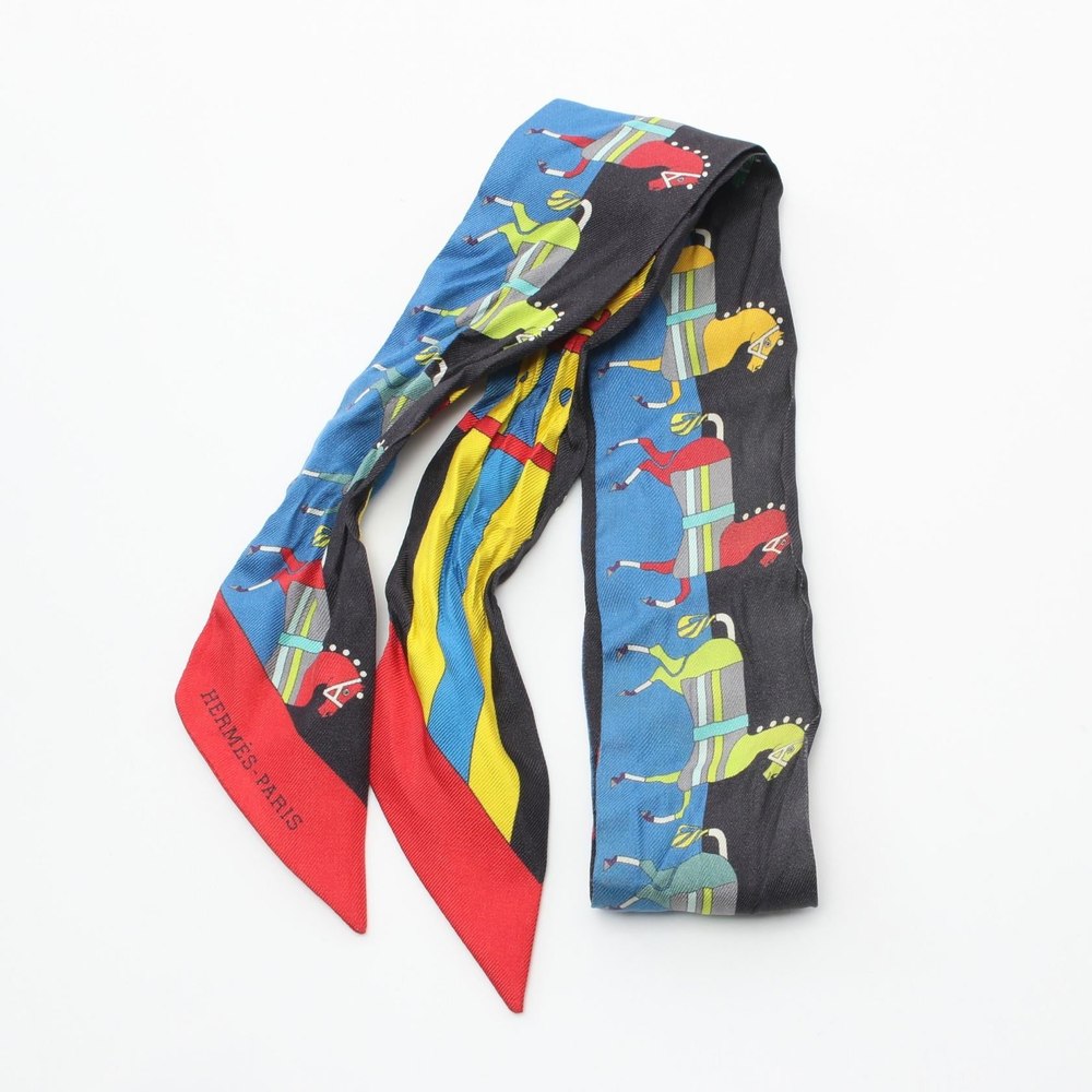 Hermes Rocabar Twilly Silk Scarf Canvas Scarf