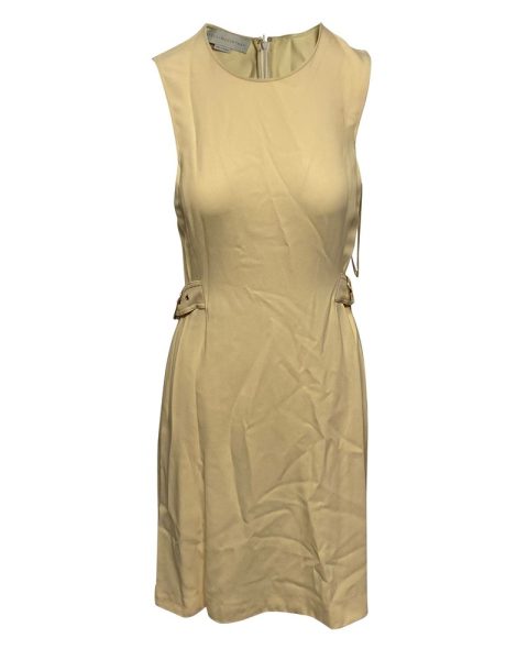 Stella McCartney Sleeveless Belted Sheath Dress in Yellow Rayon 7748737171516