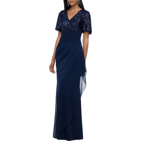 Ruched Long Evening Dress